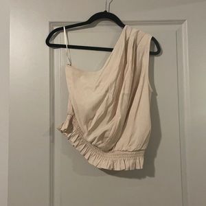 Cream one shoulder top